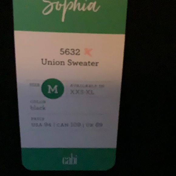 CAbi Black V-Neck Sweater with Lace Trim - Picture 2 of 4